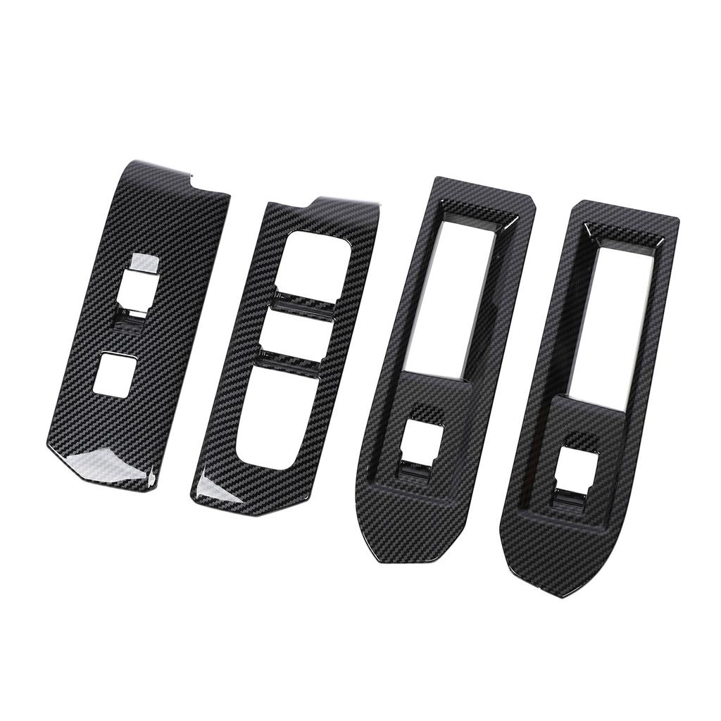 4 шт. Накладки на панель переключателей стеклоподъемников, отделка в стиле карбонового волокна, украшение интерьера, накладки на панель управления стеклоподъемниками для Tacoma 2024