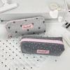 Cosmetic Organizer Star Print Pencil Cases Large Capacity Student Pen Bag  Women Girls