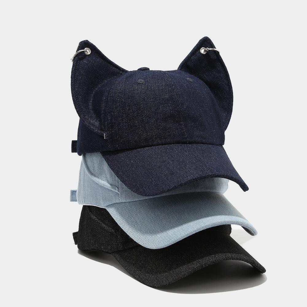 Cute Cat Ears Baseball Cap Y2k Sun Hat New Women Peaked Cap Spring Summer