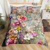 Розовый Цветочный Пододеяльник Цветущие Цветы Подсолнух Постельный Комплект Фруктовый Чехол для Одеяла Живопись Маслом Покрывало Покрывало Полный Королевский Размер