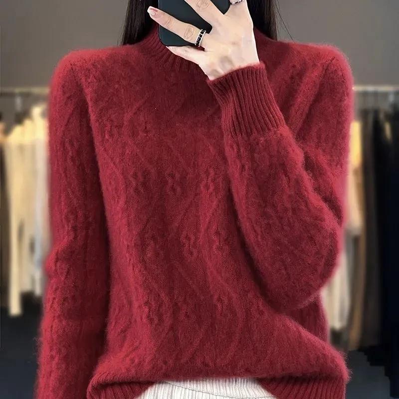 Spring Autumn Winter Knitwear Women Sweaters Fashion Casual Warm Knit Cable Jumper Female Turtleneck Sweater