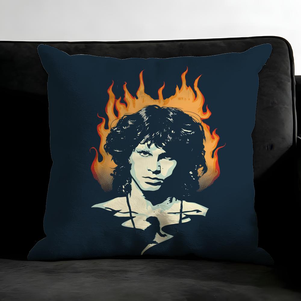 J-Jim M-Morrison Чехол для подушки Наволочка Ультрамягкая Кожаная Ткань Облачный Комфорт и Скрытая Молния