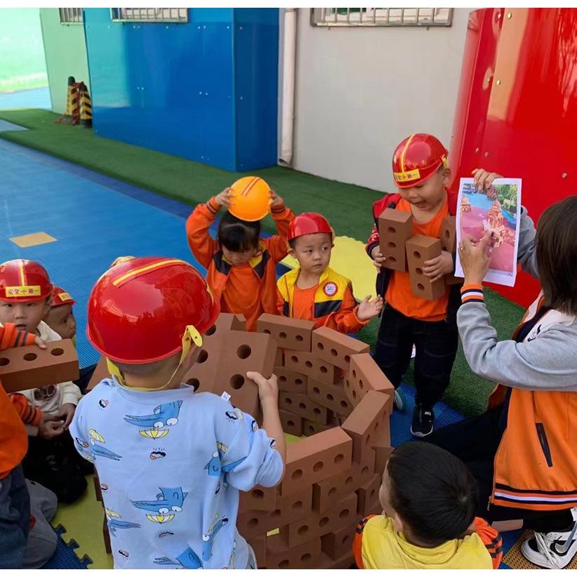 Kindergarten EVA Foam Building Blocks for Kids - Red Brick Set