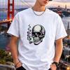 Футболка с черепом и сигаретой Неоновый скелет Графическая футболка Уличный стиль Готический панк