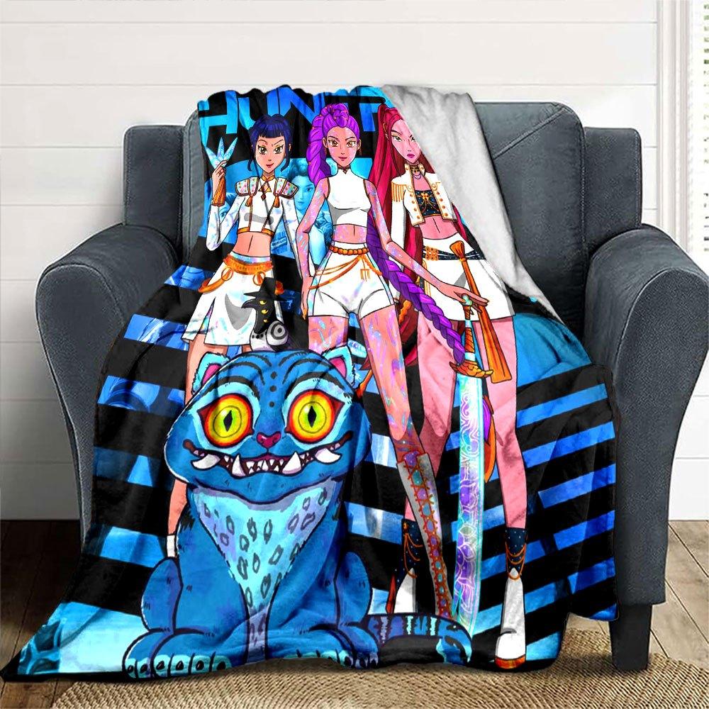 1pc Hunter X Kopo group - Themed Flannel Blanket - Suitable for Bed, Home Decor, Graduation Gifts, Easter, Back to School, ChristmasA79