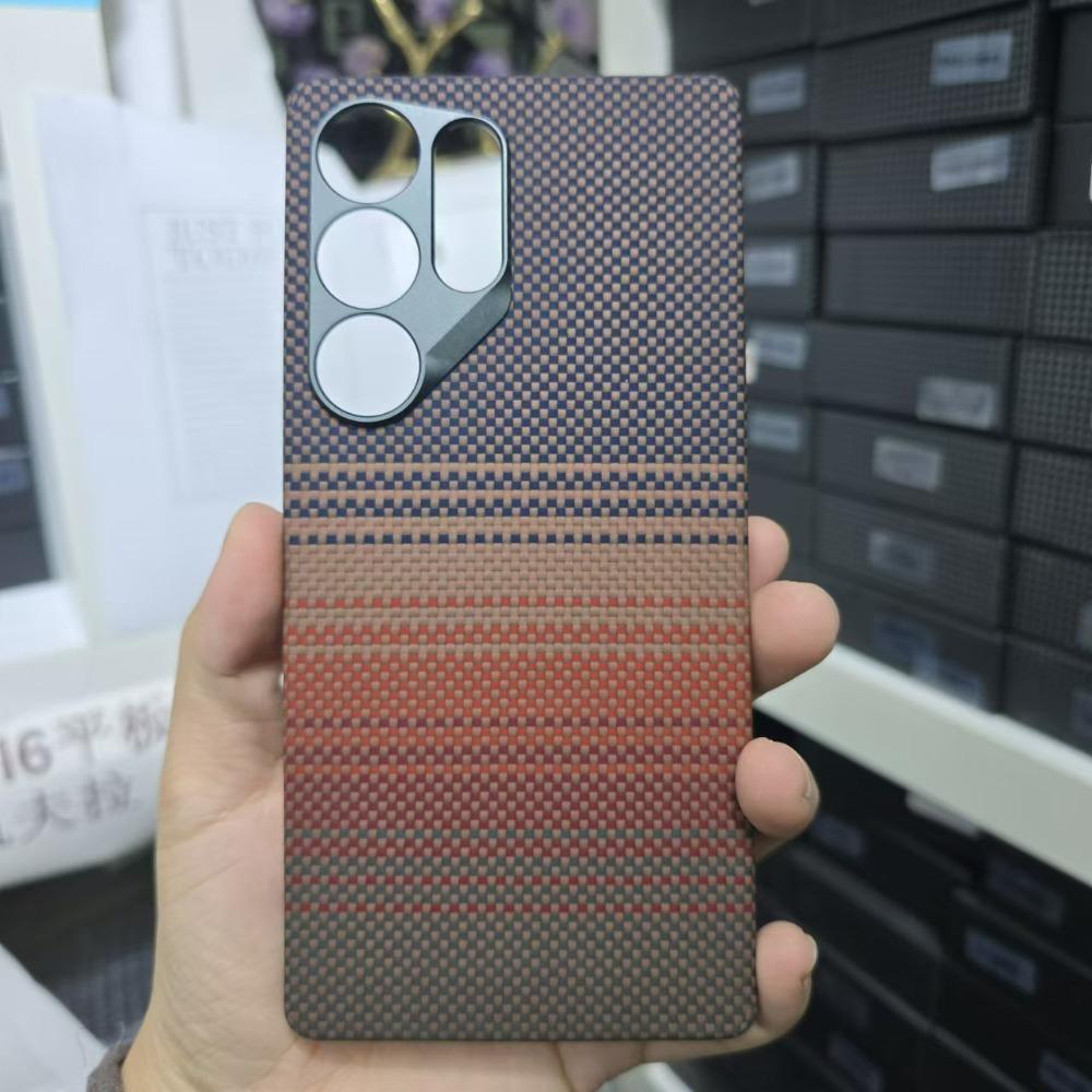 Aramid Kevlar Carbon Fiber Hard Case for Samsung S25 Ultra Magnetic Protective Shell Floating Woven Color Galaxy S24 Ultra Light Shell