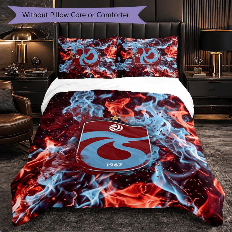 Trabzonspor FC Themed Bedding 3Pcs Duvet Cover Set Decorative Bed Linen For Teen Room Home Decoration