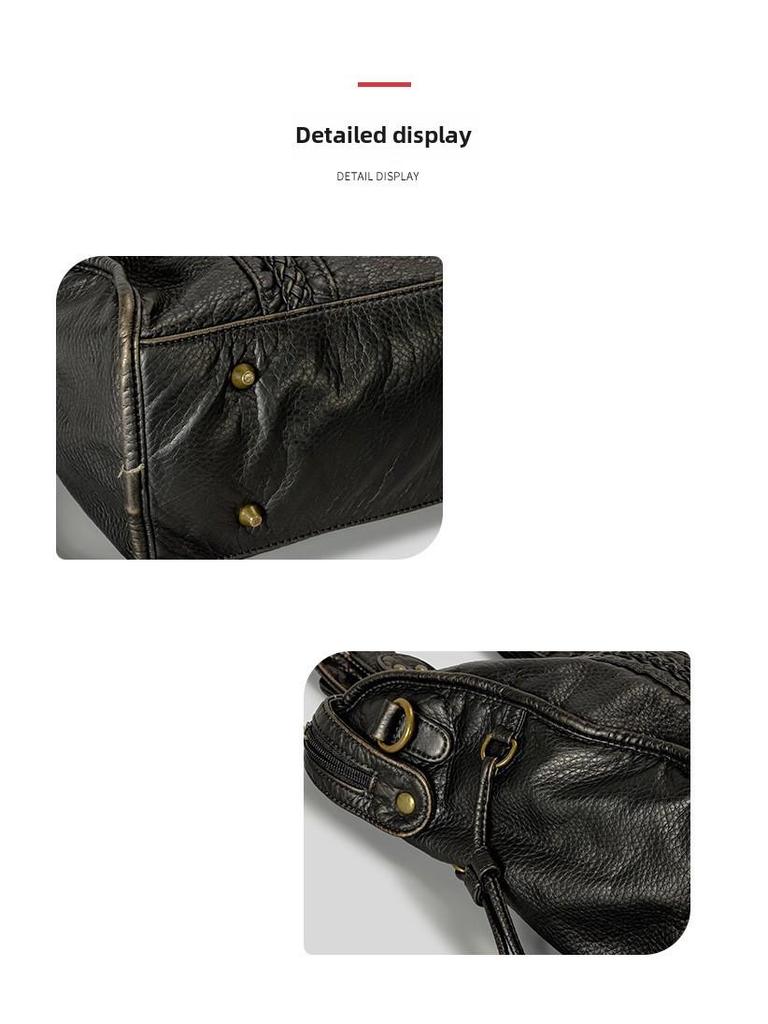 Y2K Retro Motorcycle Large-Capacity Handbag - Wasteland Style Women's Shoulder Tote Messenger Bag