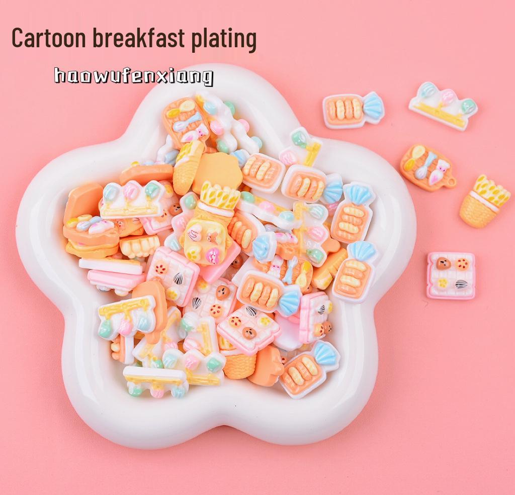 Мини Медведь Хлеб Смола Аксессуары: Заколка для волос, Магнит, Клей-крем, DIY Имитация еды, Игрушка