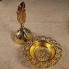 Incense Burner Hollow Golden Tower Oil Burner Arab Style Portable Censer Holder For Home Hotel Incense Holder Desk Yoga Ornament