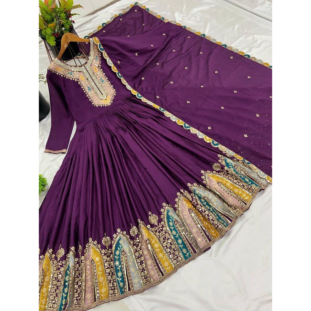 Костюм Анаркали индийское пакистанское платье свадебная вечеринка этническое платье дупатта комплект VA-1492