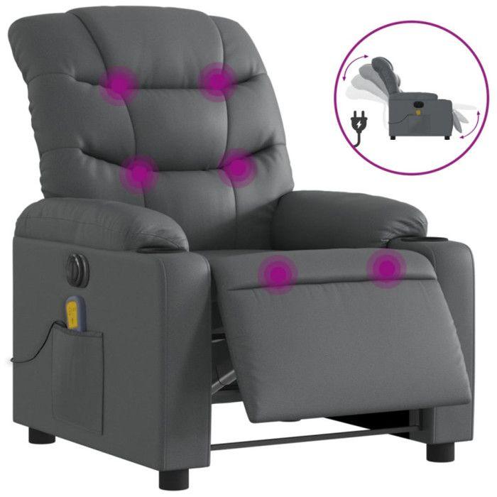 VidaXL Fauteuil de Massage Inclinable Électrique, Chaise de Relaxation avec Dossier, Siège avec Accoudoirs Salon, Moderne, 3206595