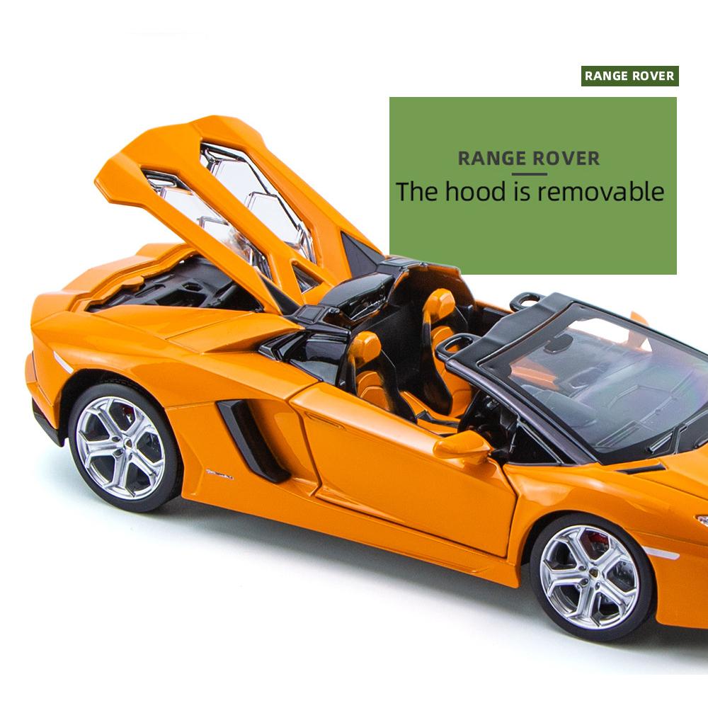 1/24 масштаб Lambo Aventador, литая под давлением модель автомобиля, игрушечный автомобиль с откатным механизмом, звуком и светом для детей, коллекция подарков для мальчиков и девочек