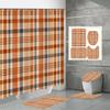 4 ШТ. Наборы штор для душа со шторкой для душа и ковриками, коврик для крышки унитаза, U-образный коврик и коврик для ванной, набор для ванной комнаты с 12 крючками