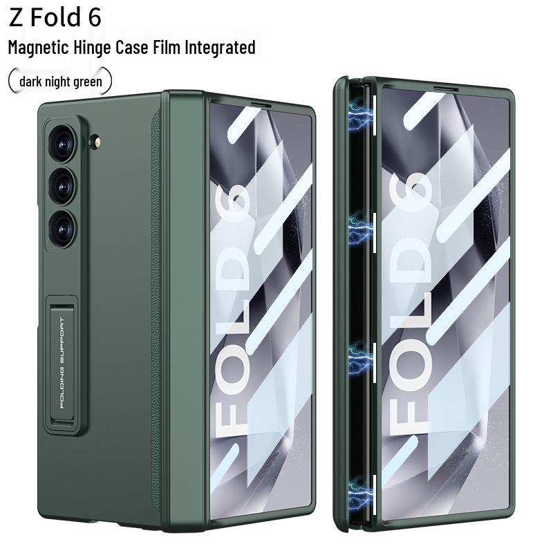 Магнитный чехол-книжка для Samsung ZFold6: Полное покрытие, Интегрированная пленка и Жесткий кронштейн