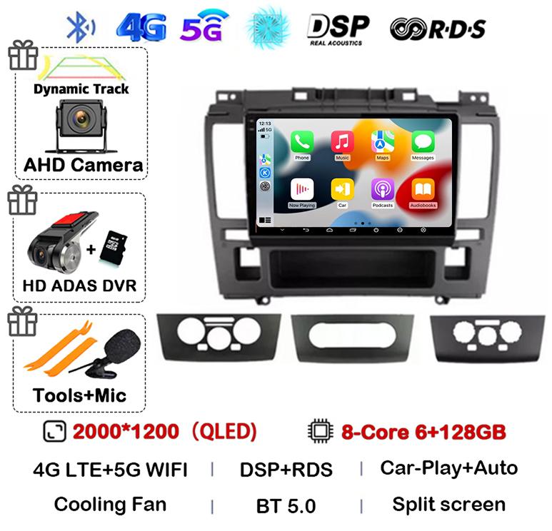 Android 14 Wireless Carplay+Auto 4G WIFI For Nissan Tiida C11 2004-2013 Car Radio GPS Multimedia Stereo Video Player Head Unit