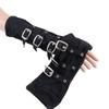 Hop Cosplay Streetwear Milk Silk Outdoors Punk Wristband Arm Cover Belt Rivet Half-finger Gloves