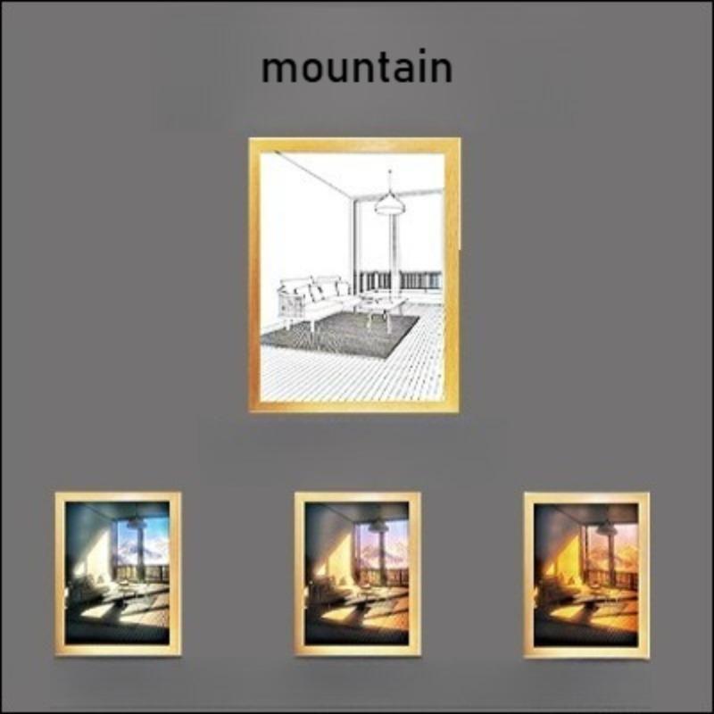 Красивая светодиодная картина, имитирующая солнечный свет в помещении, окно, деревянная фоторамка с подсветкой, диммируемое настенное произведение искусства, настольная лампа, домашний декор, ночник