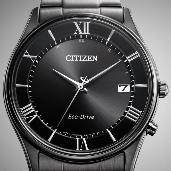CITIZEN Collection AS1064-53E Солнечные Радиоуправляемые Черные Сапфировые Тонкие Деловые Мужские Часы