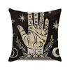 Gothic Black Cat Skull Cushion Cover Witchy Pentagram Tarot Peach Skin Throw Pillowcase For Sofa Living Room Halloween Decor