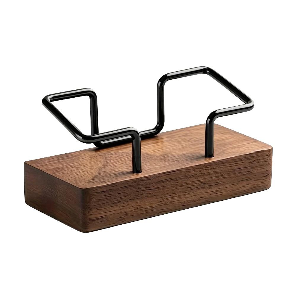 Multiple Styles Business Card Holder Metal Wood Combined Desk Card Display Rack Reception