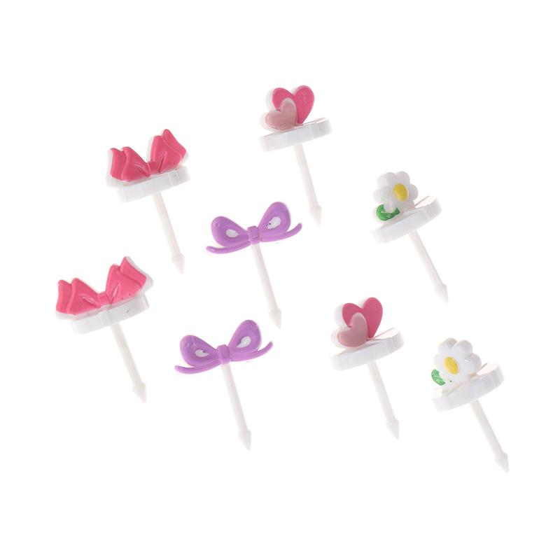 8 шт. фруктовая вилка из пищевого пластика, мини-мультяшный детский торт, фруктовая зубочистка, бенто-ланч, аксессуары для бенто, украшение для вечеринки