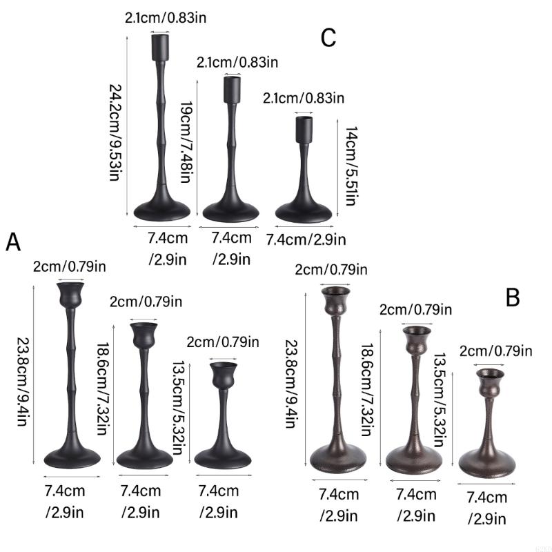 62KD 3 шт. Декоративные металлические подсвечники для праздничных настольных композиций