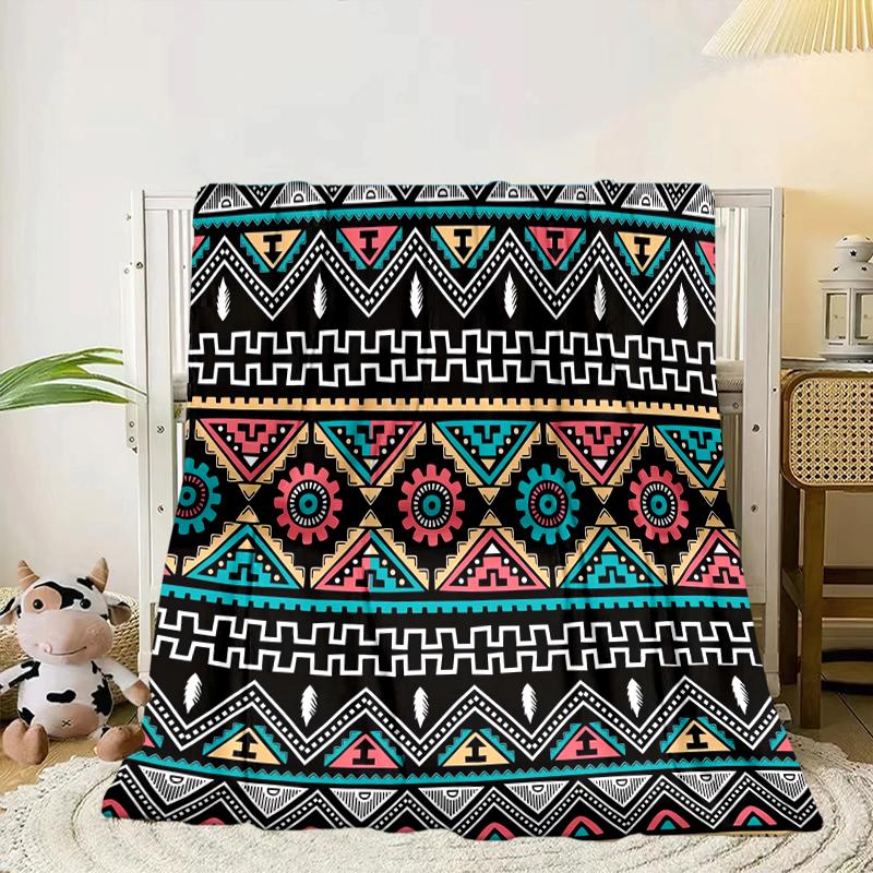 Native American Pattern Blanket Flannel Blanket for bed, sofa, Camping, Hiking, Picnic Essentials, gift for family Fan gifts