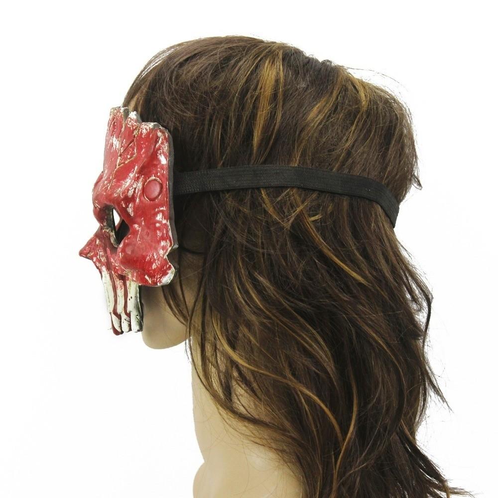 PU Foaming Halloween Mask Half Face Skeleton Mask Funny Halloween Skull Mask  Women