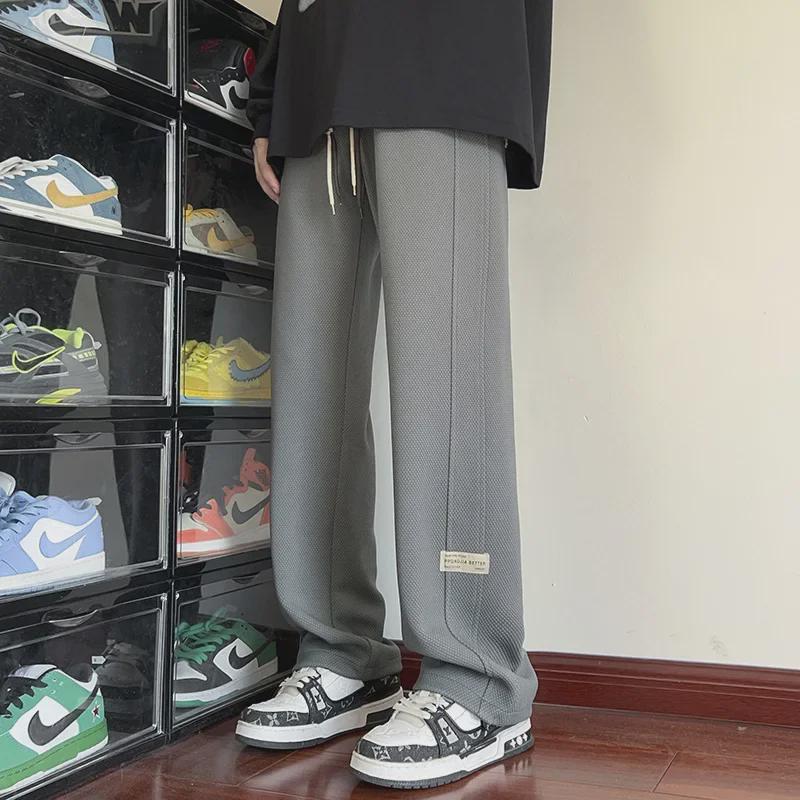 Мужские белые свободные брюки в американском ретро-японском стиле с широкими штанинами