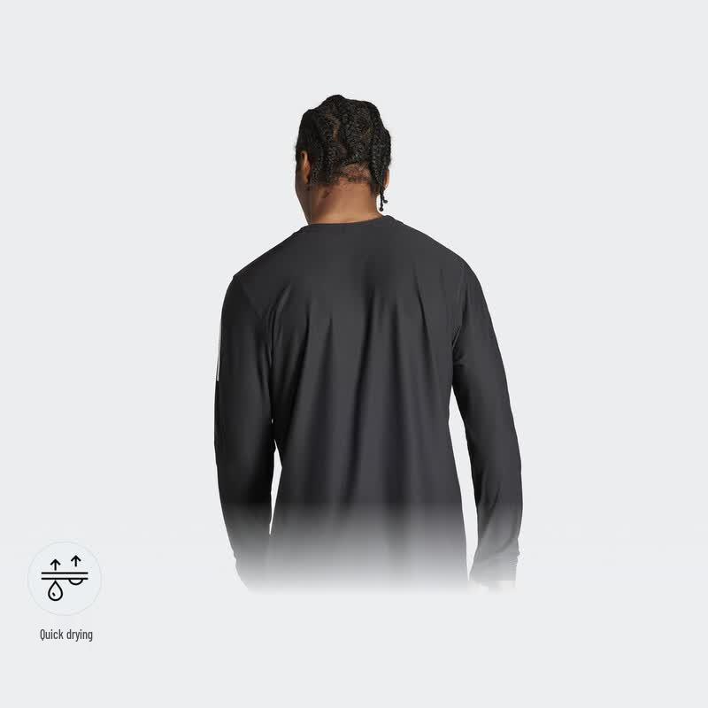 adidas Мужская футболка с длинным рукавом для бега, быстросохнущая