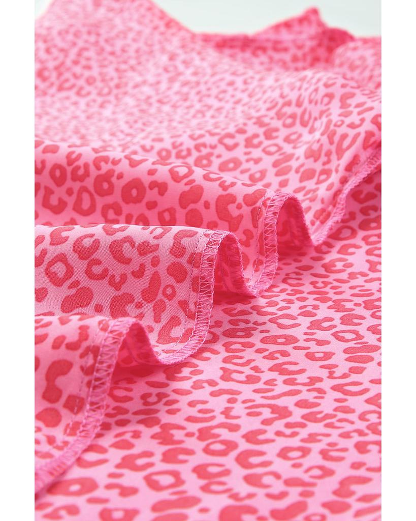 Azura Exchange Блузка с леопардовым принтом и рукавами-фонариками