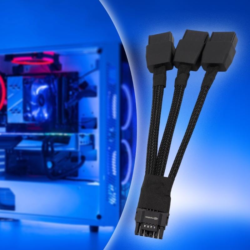 Мощный 600 Вт PCIe 3x 8-контактный female - 16-контактный кабель питания видеокарты 12VHPW для игровых сборок ПК