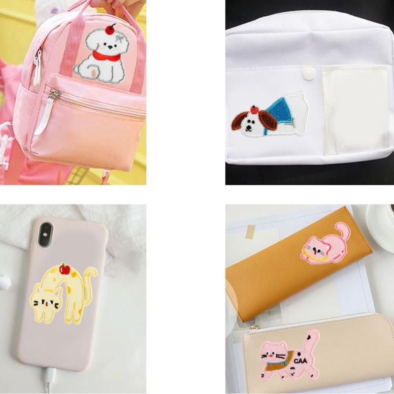 9 Pcs Cats Iron On Patches Clothing Patches Cartoon Animal Repair Patches Dogs Embroidery Patches for Bag Decoration