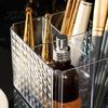 Durable Desktop Storage Box Transparent Acrylic Makeup Brush Organizer, Multi-Compartment Bin, Modern Vanity Bin Style Cosmetic Display for Lip Gloss
