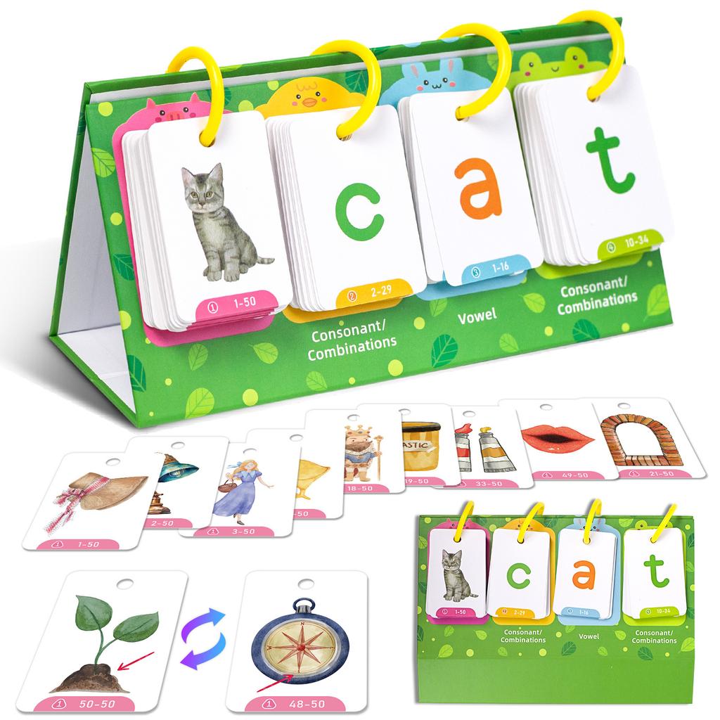 Children's Table Model Visual Word Education Card 129PCS Early Enlightenment Graphic Cognitive Word Card Educational Toys