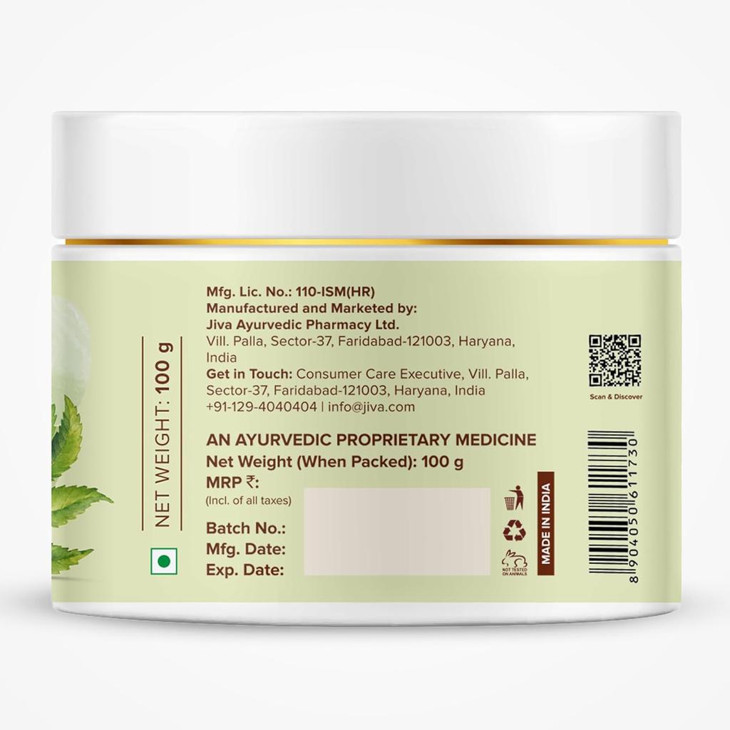 Jiva Neem Mud Pack 100gm Natural Face Clay Mask for Deep Cleansing and Oil Control Pack of 2