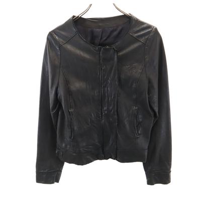UNITED ARROWS Кожаная куртка без воротника из овечьей кожи 40 черная Женская Б/У