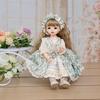 Cloveray Милая Виниловая BJD Кукла 45 см 15 шарнирных суставов Ручная работа Стеклянные глаза Сменная одежда Парик Коллекционная Модная с подставкой для демонстрации