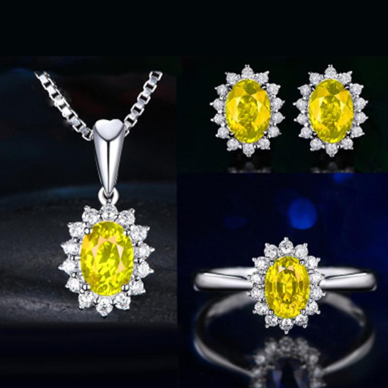 Многоцветный набор украшений с драгоценными камнями: корона королевы, колье, кольцо, серьги и кулон для женщин