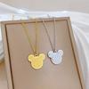 Minimalist Wind Gold Foil Mouse Furnace Real Gold Necklace Female Collarbone Chain With Jewelry
