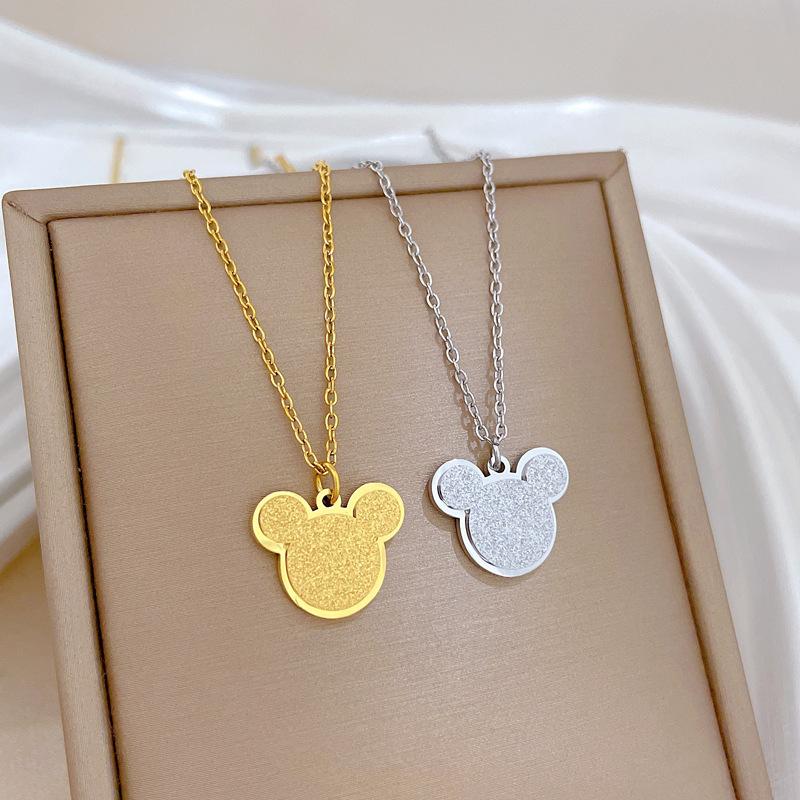 Minimalist Wind Gold Foil Mouse Furnace Real Gold Necklace Female Collarbone Chain With Jewelry
