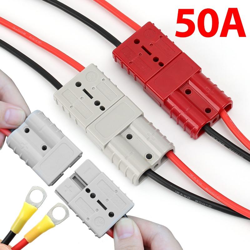 28см разъемы Anderson 50А с проводом 12AWG клемма M8 вилка Кабельный удлинитель для зарядки аккумулятора погрузчика Разъем Anderson