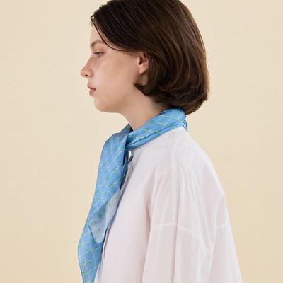 2DREAMERS Ocean Grid Silk Scarf