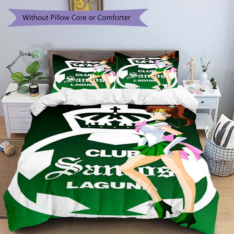 3pcs Duvet Cover Set (1*Duvet Cover + 2*Pillowcase, Without Core), Club Santos Laguna Print Bedding Set, Bedroom Decor, All‑Season, Birthday Gift