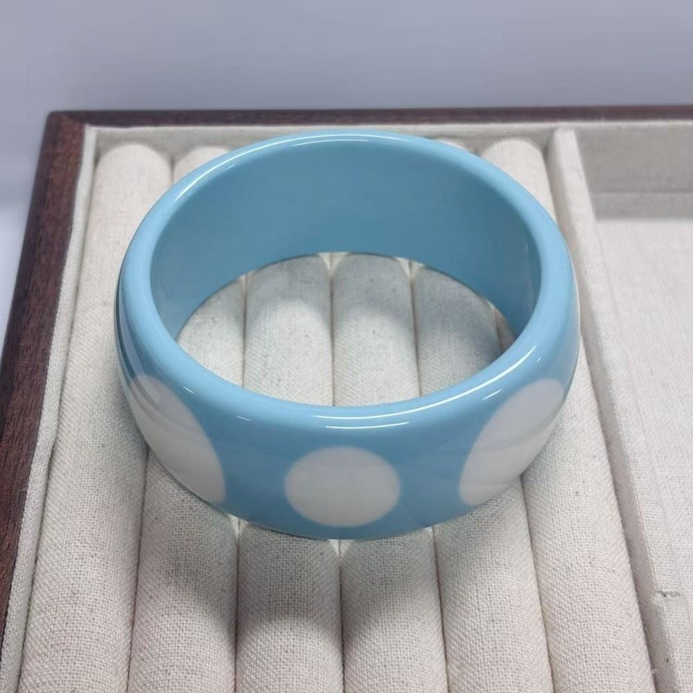 Hip Hop Resin Polka Dot Bangles Round Wide Candy Color Bracelets Fashion Jewelry  Unisex