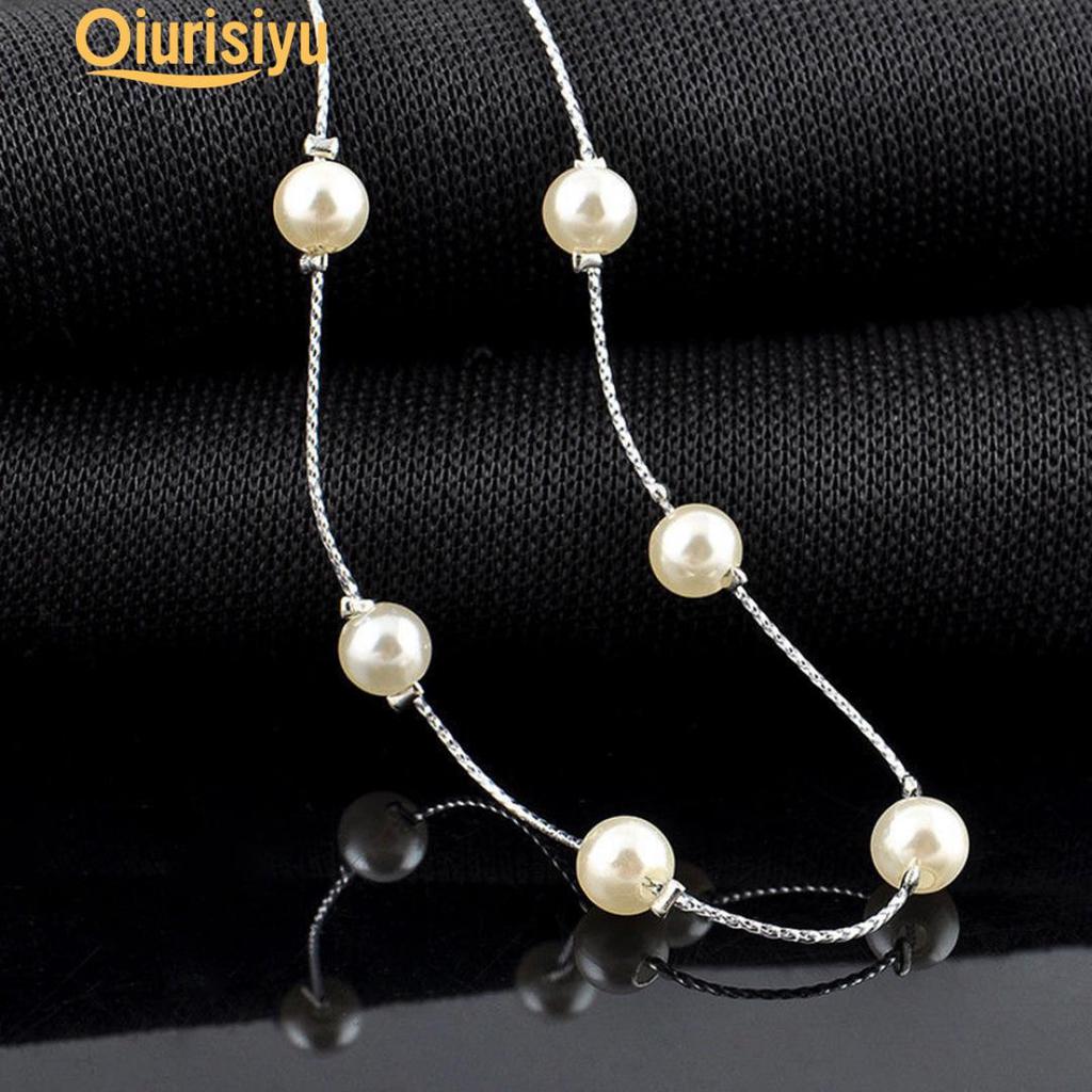 Women Faux Pearl Charm Pendant Chain Choker Short Necklace Jewelry Fashion Jewelry