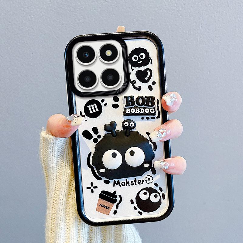 KEYSION Противоударный чехол для HONOR 200 Smart 5G со шнурком, мягкий силиконовый милый 3D мультяшный чехол для телефона с куклой для Huawei Honor X7c