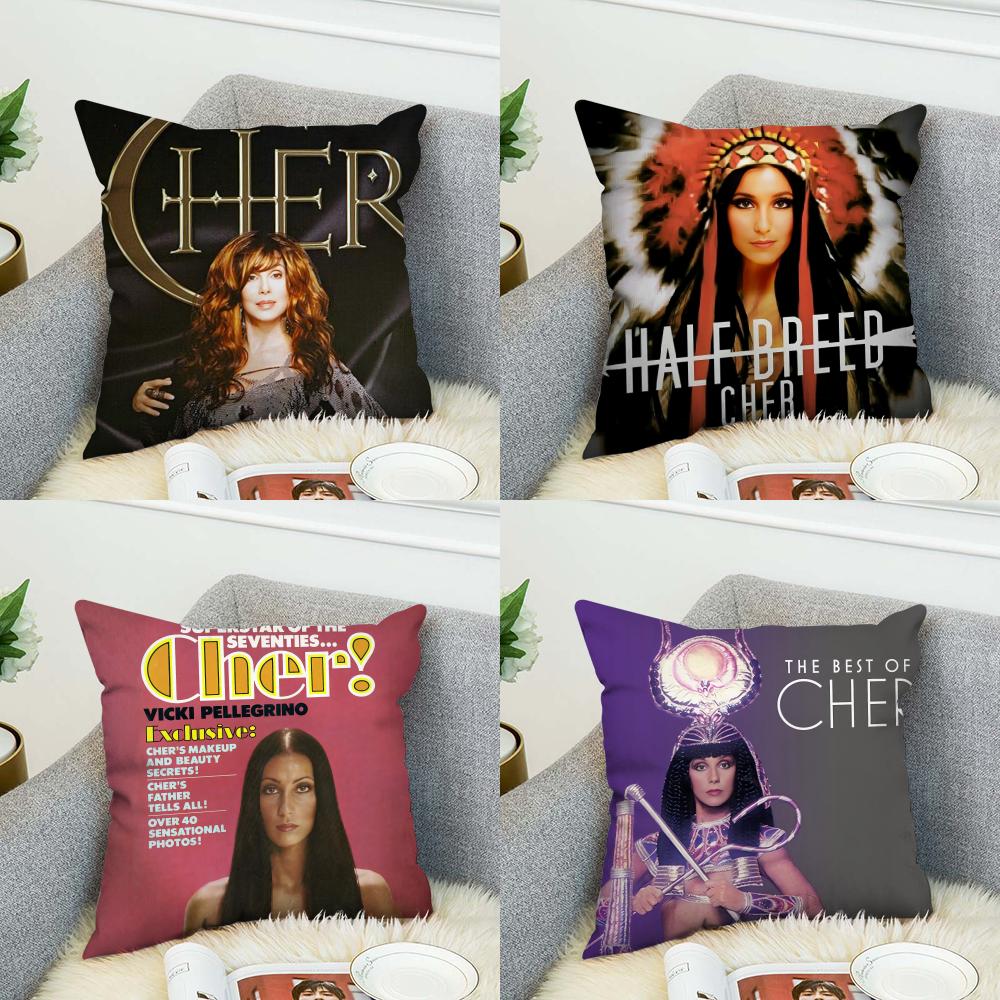 Actor CCher Pillow Case For Car Sofa Decorative Home Doublesided Print Plush Square Throw Pillow Cushion Cover