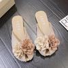 2024 Женская обувь Закрытый носок Женские тапочки Осенние мягкие подошвы Цветочные смешанные цвета Плоские повседневные и удобные тапочки